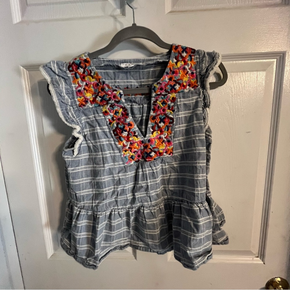 THML Blue and White Striped Top